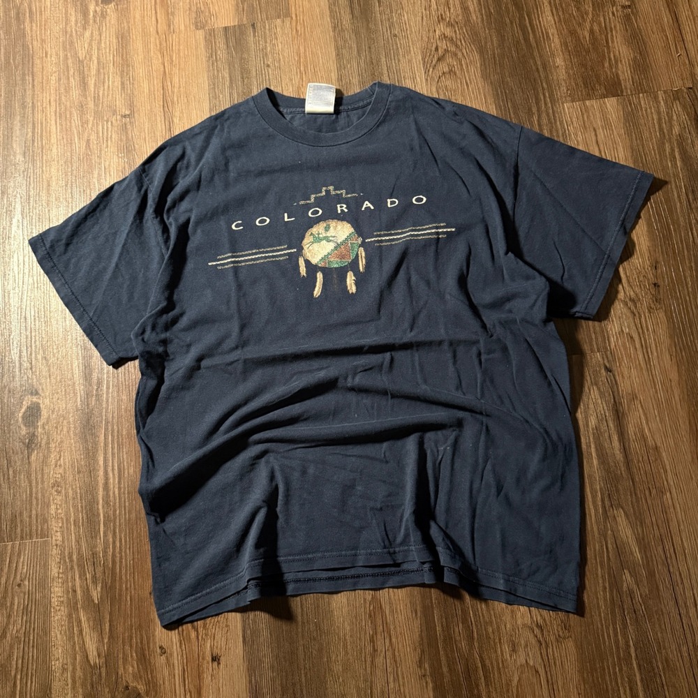 Vintage 90s Colorado Graphic T Shirt Tennessee River XL‎ Native American